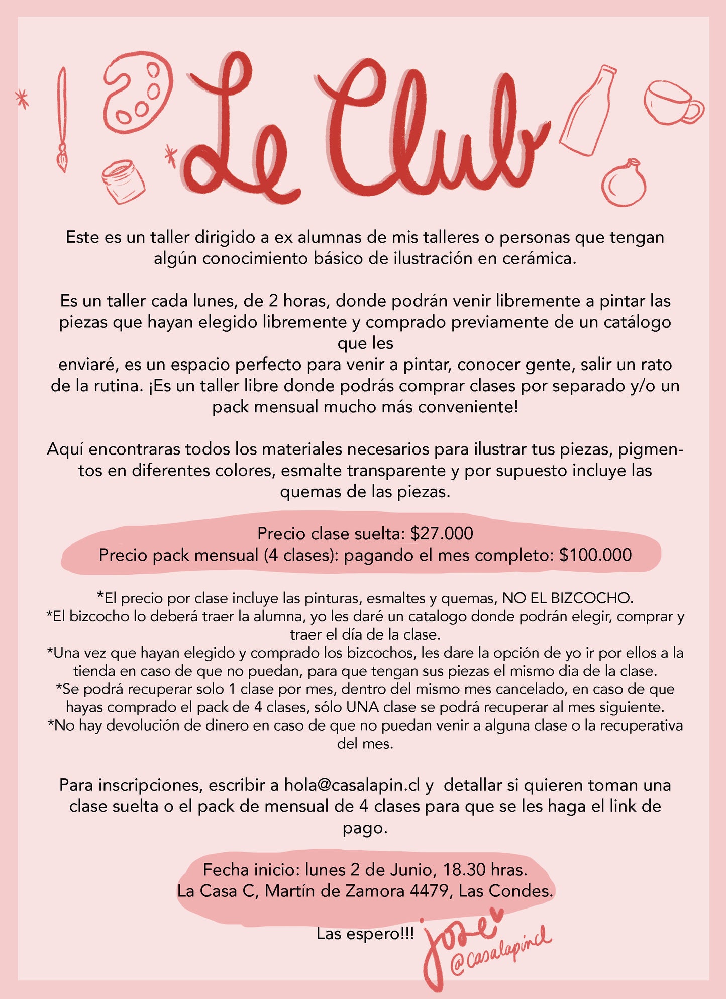 *EL CLUB / Taller permanente ilustración en cerámica* Clases sueltas
