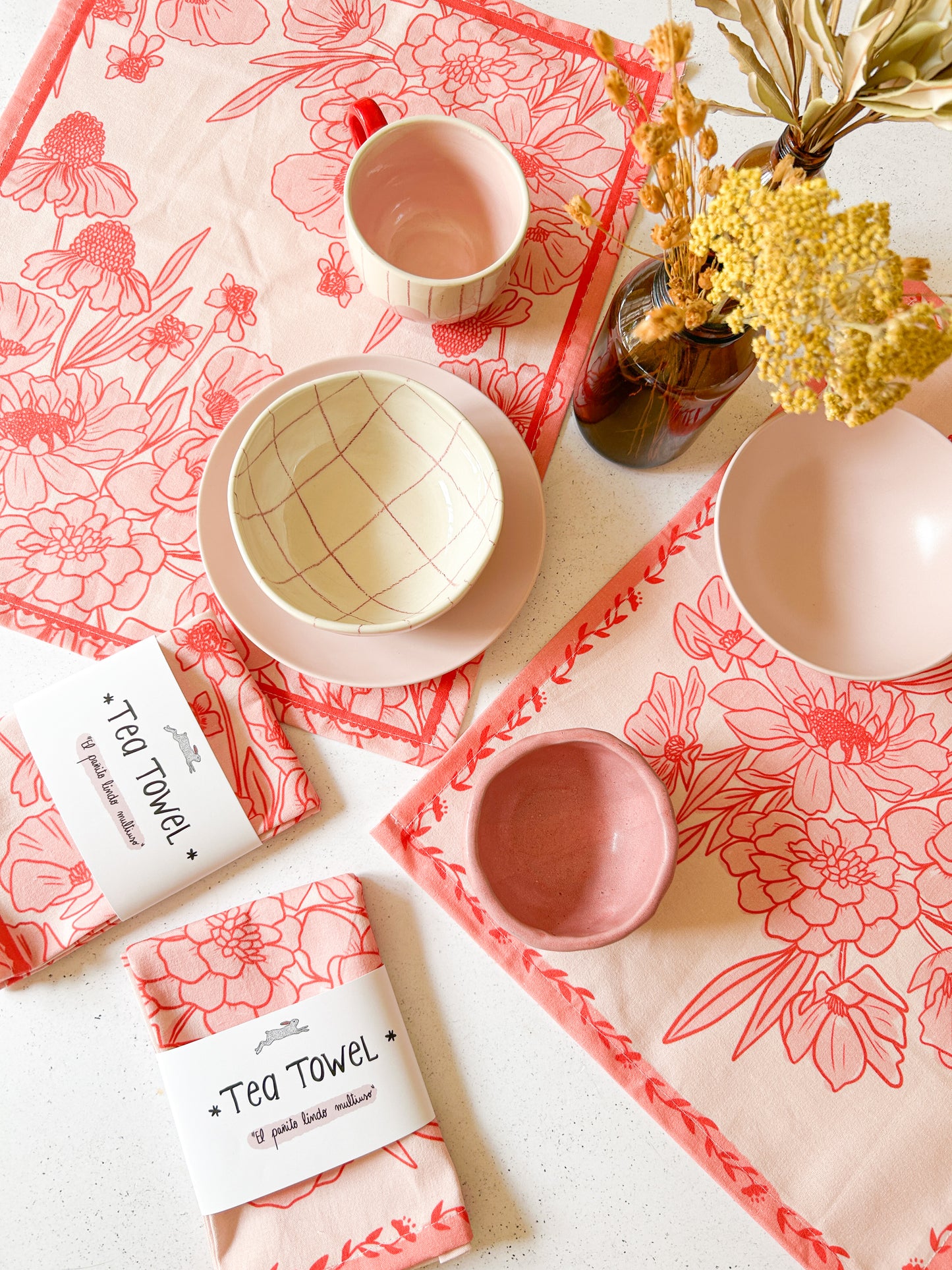 Tea Towel Jardín Rojo 2