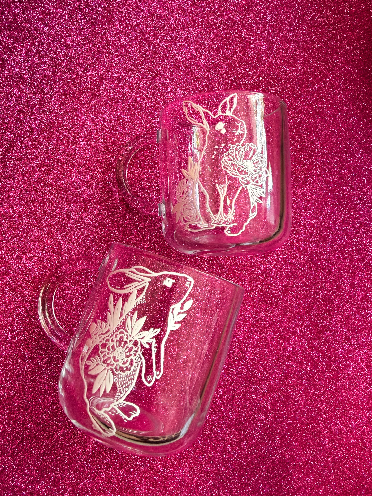 Set tazas vidrio Conejos