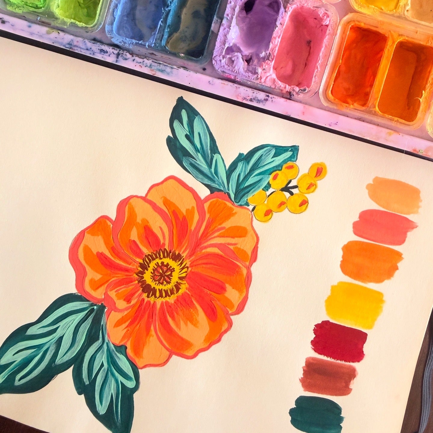 Workshop "Flores en gouache"