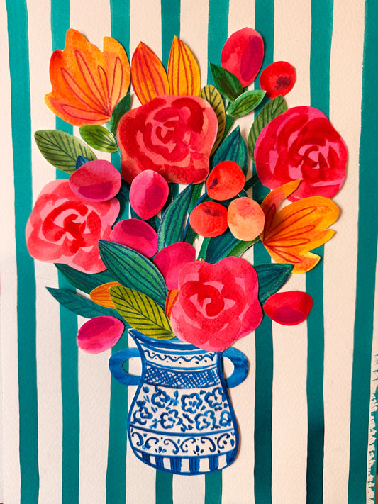 Taller Collage Floral Mix Media