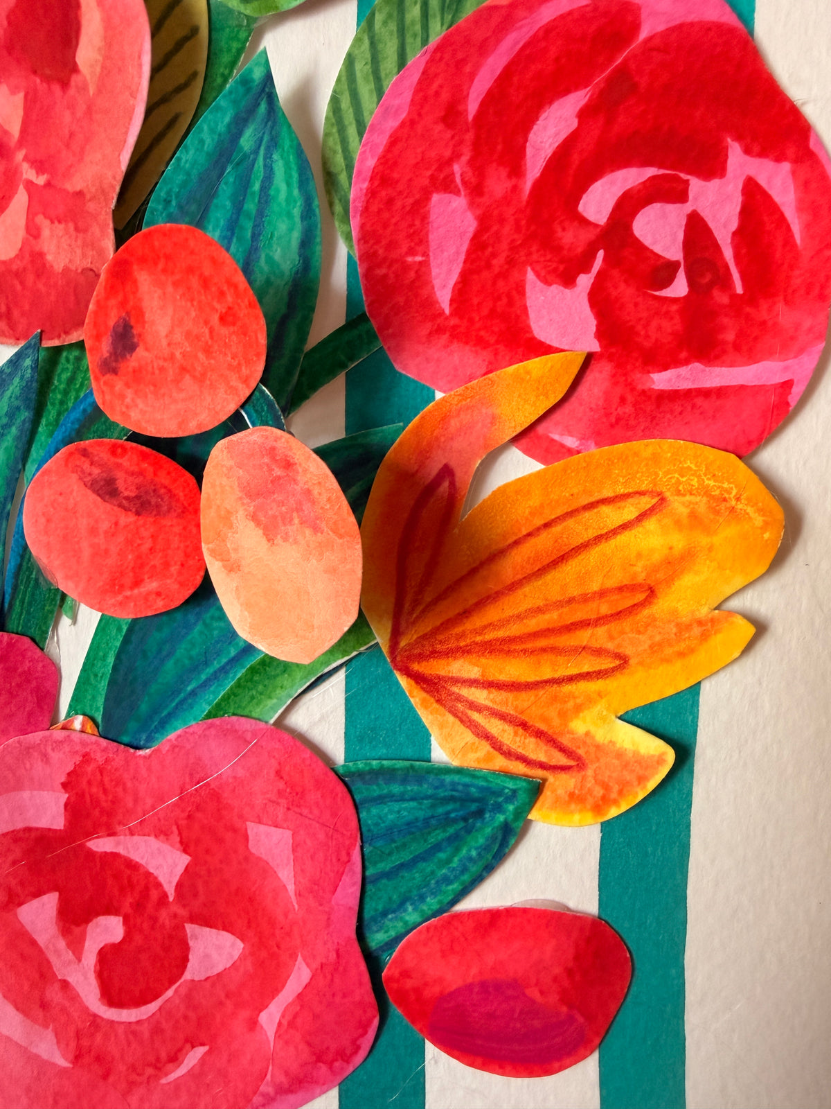 Taller Collage Floral Mix Media